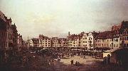 Bernardo Bellotto Ansicht von Dresden, Der Altmarkt von der Seegasse aus oil